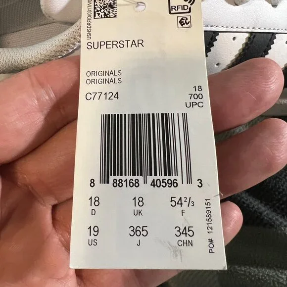 Adidas Mens Size 19 Superstar White Low Top Shoes Sneakers NWT Small Smudge - Picture 3 of 8